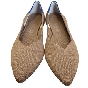 Rothy's Women’s Flats in “Mink” with Blue Accent